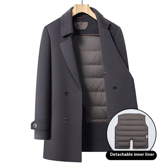 Abrigo de Lana Reversible para Hombre - Cuello de Traje Medio Largo - Image 7