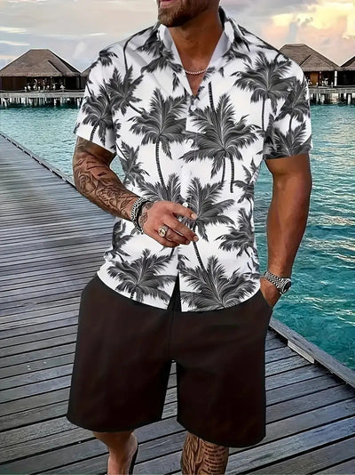 Traje Hawaiano Hombre 3D Estampado Manga Corta - Image 28