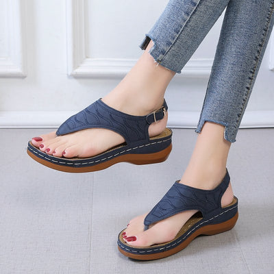 Sandalias Cuña Mujer - Chanclas Cómodas Color Sólido - Image 5
