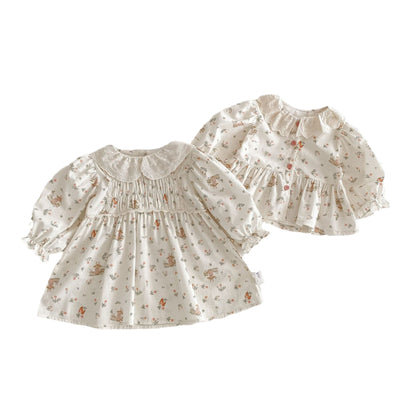 Vestido Princesa Floral Estilo Coreano con Conejo para Bebé - Image 5