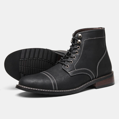 Botas de Cuero Vintage para Hombre - Estilo Casual - Image 8