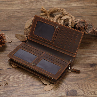 Billetera Larga de Cuero Genuino con Múltiples Compartimentos para Tarjetas - Image 3