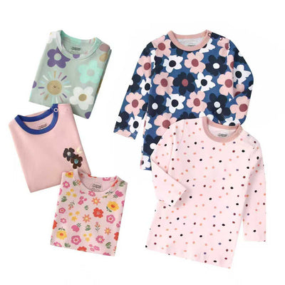 Pack de 5 Camisetas Infantiles Manga Larga Estampado Otoño Multicolor - Image 19