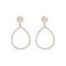 Aretes de Perla Colgante Elegante con Textura de Concha - Estilo Trendy Minimalista