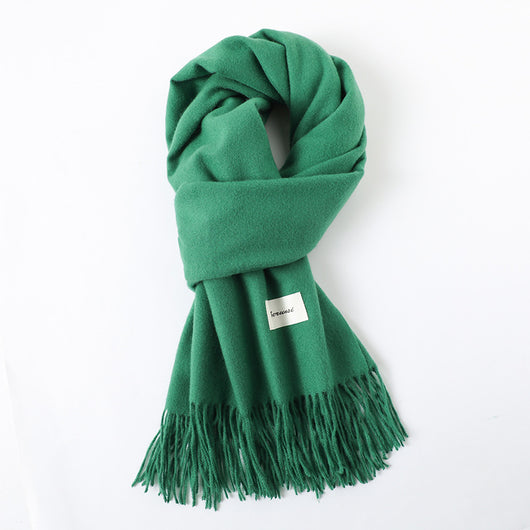 Bufanda de Cachemira Artificial con Borlas - Abrigo Cálido para Otoño e Invierno - Image 29