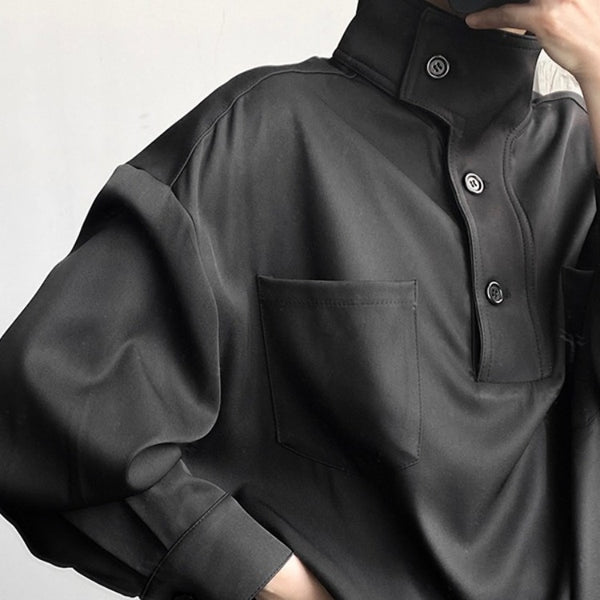 Camisa Casual Cuello Alto para Hombre