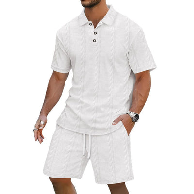 Conjunto Deportivo Masculino con Cuello de Solapa y Shorts - Image 5