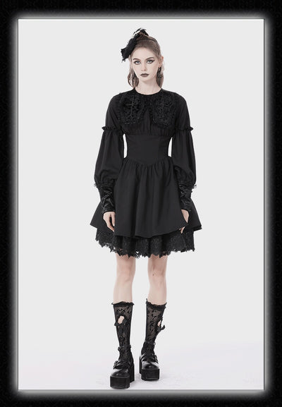 Vestido Gótico Muñeca con Cuello Ataúd - Image 11