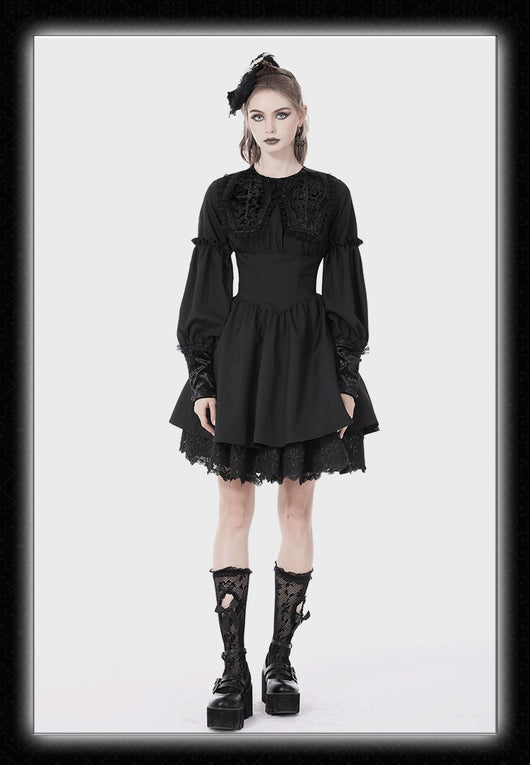 Vestido Gótico Muñeca con Cuello Ataúd - Image 11