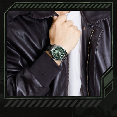 Reloj de Pulsera con Calendario Semanal, Hebilla de Cuero y Cristal Mineral - Image 9