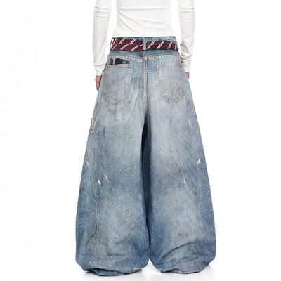 Jeans Bootcut Retro Tie-Dye Holgados para Hombre - Image 4