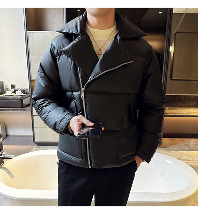 Chaqueta Acolchada de Plumas para Hombre con Cuello Clásico - Image 20