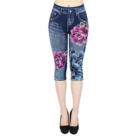 Leggings de Mezclilla Deportivos Capri para Mujer
