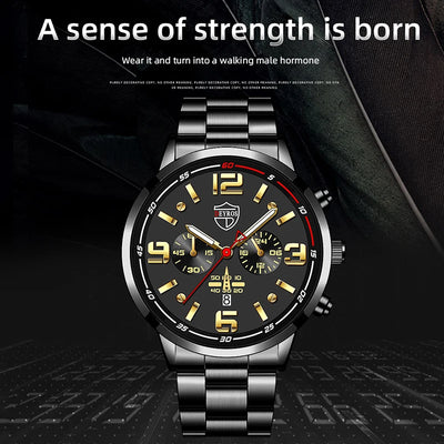 Reloj de Cuarzo para Hombre con Banda de Acero y Calendario Luminoso - Image 20