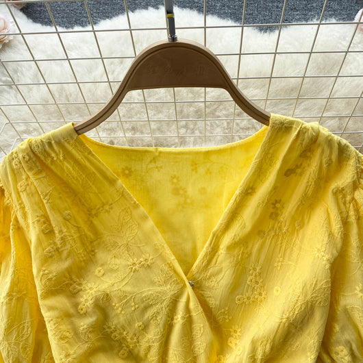 Vestido Elegante Escote V Línea A Estilo Francés - Image 11