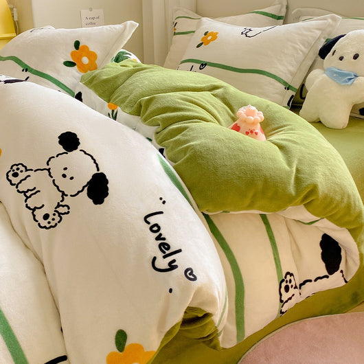 Juego de Cama Invierno Franela Coral 4 Piezas - Funda Nórdica y Sábanas Gruesas - Image 31