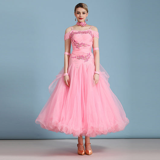 Vestido de Danza Moderno Ajustado con Strass y Mangas Cortas - Image 6