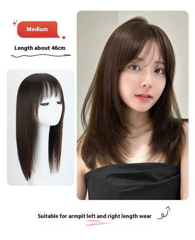 Peluca de Cabello Humano Real con Funda de Seda Tejida a Mano - Image 7