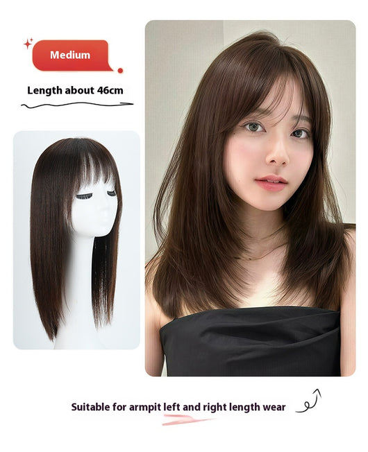 Peluca de Cabello Humano Real con Funda de Seda Tejida a Mano - Image 7