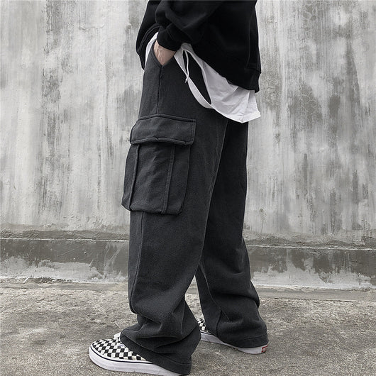 Pantalones de Buzo Tejidos Holgados con Bolsillos Grandes para Hombre - Image 21