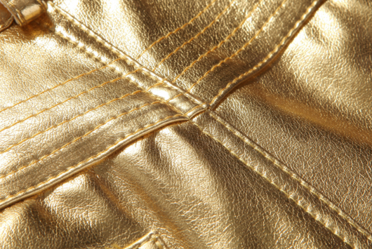 Pantalones Casuales Bronce Brillante con Efecto Metalizado - Image 10