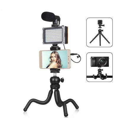 Kit Profesional de Transmisión en Vivo con Trípode Octopus, Luz de Relleno y Micrófono - Image 6