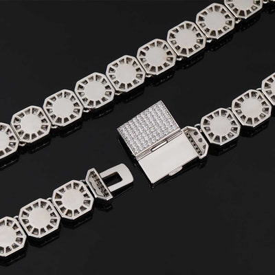 Cadena Hip Hop Cuadrada de Piedra de Caramelo - Collar y Pulsera - Image 91