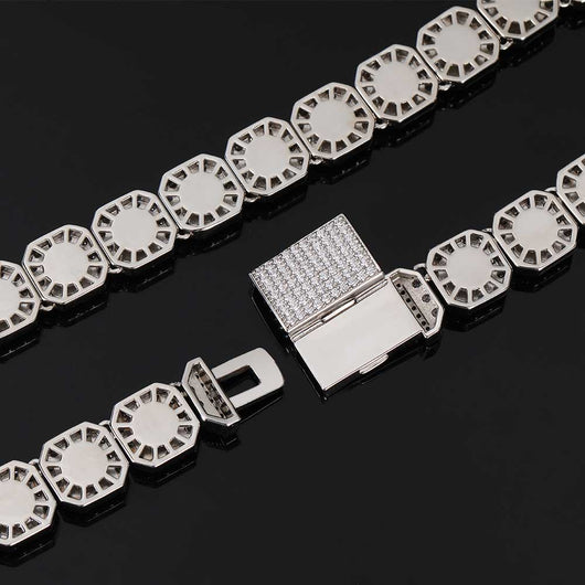 Cadena Hip Hop Cuadrada de Piedra de Caramelo - Collar y Pulsera - Image 91