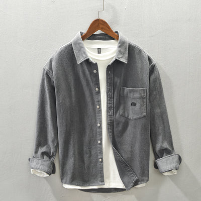 Camisa Casual de Manga Larga con Acabado Cepillado para Hombre - Image 2
