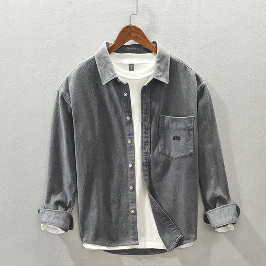 Camisa Casual de Manga Larga con Acabado Cepillado para Hombre - Image 2