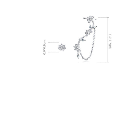Aretes de Plata Esterlina S925 con Flor de Circonia Cúbica - Image 13
