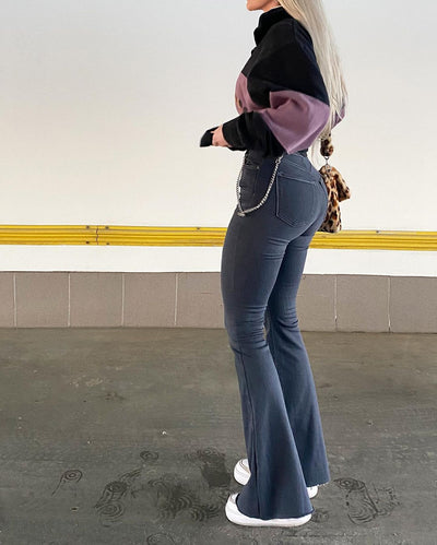 Pantalones Vaqueros Elásticos de Cintura Baja para Mujer - Image 2