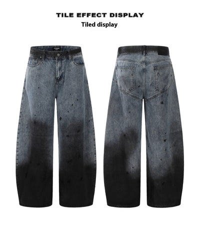 Pantalones Jeans Sueltos Efecto Desteñido con Tinta Splash - Image 10