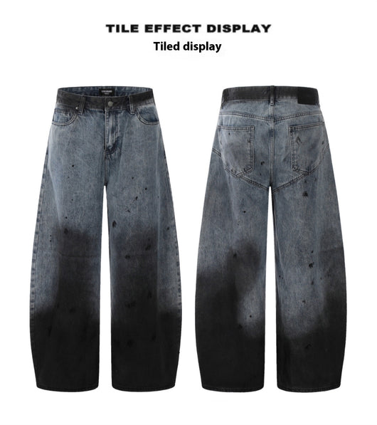 Pantalones Jeans Sueltos Efecto Desteñido con Tinta Splash - Image 10