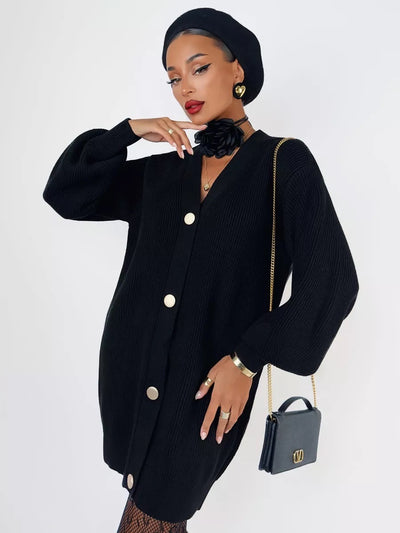 Cardigan Tejido Suelto Cuello V - Diseño Versátil para Otoño - Image 17