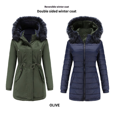Parka Acolchada con Cuello de Piel Desmontable Reversible - Image 2