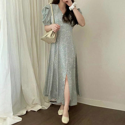 Vestido Elegante de Gasa Floral con Temperamento Francés - Image 3