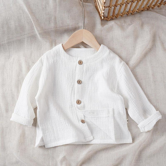 Cardigan de Algodón y Lino para Bebé - Abrigo Manga Larga Color Sólido - Image 12