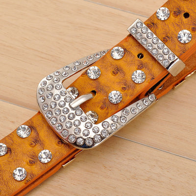 Cinturón Ancho de Moda con Diamantes de Imitación Completos - Image 9
