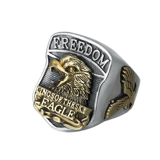 Anillo Águila Retro Punk con Alfabeto Ancho - Image 5
