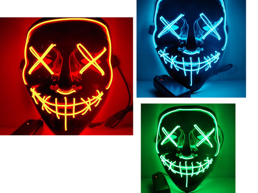 Máscara de Terror Halloween con Luz LED Fluorescente - Image 13
