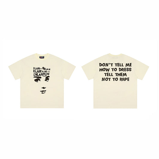 Playera Suelta con Estampado de Letras Personalidad Americana - Image 10
