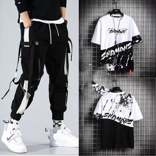 Conjunto Deportivo Hip-hop para Hombre con Capucha - Overol Holgado de Dos Piezas