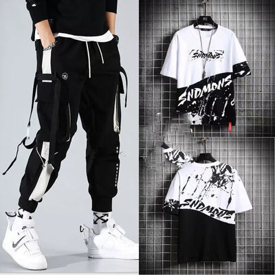 Conjunto Deportivo Hip-hop para Hombre con Capucha - Overol Holgado de Dos Piezas
