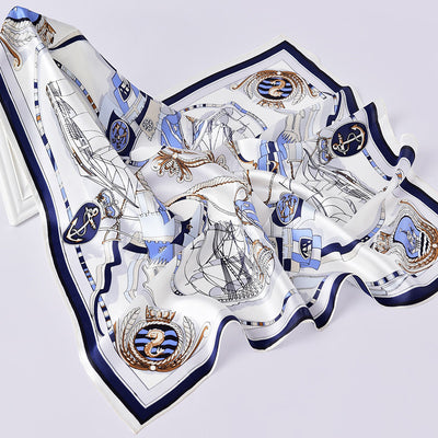 Pañuelo de Seda Cuadrado para Mujer con Diseño Estampado Exquisito - Image 21