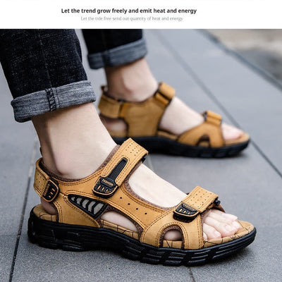 Sandalias de Cuero Retro para Hombre - Estilo Casual Outdoor - Image 9