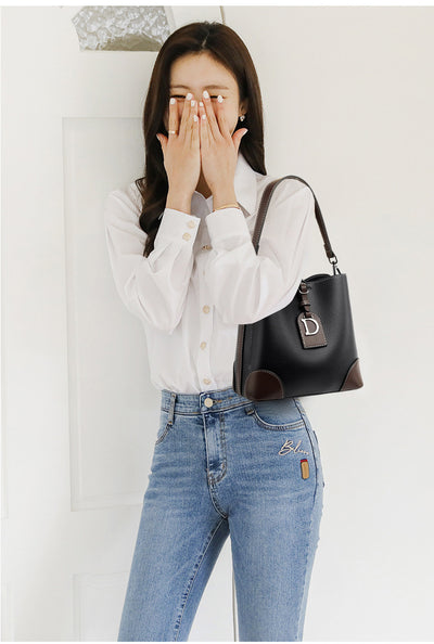 Bolso de Cuero Retro Estilo Bucket - Bandolera Suave y Versátil - Image 11