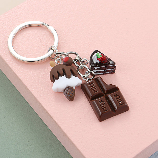 Llavero Decorativo de Chocolate Helado con Detalles Realistas