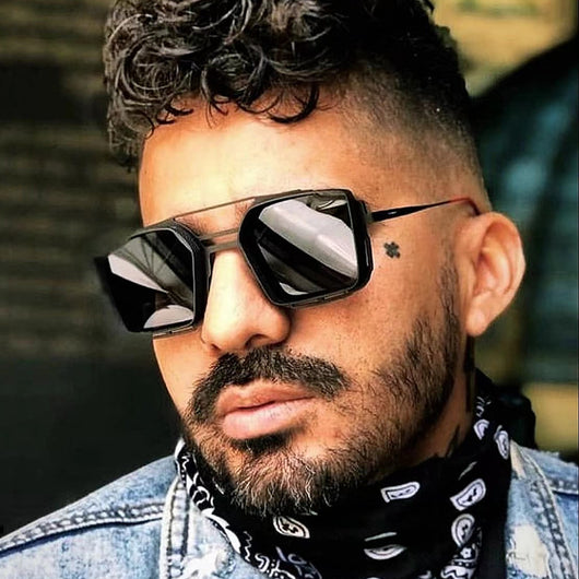 Gafas de Sol Steampunk Vintage Calado Metal para Hombre