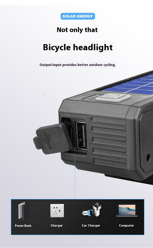 Luz Solar para Bicicleta con Claxon Integrado - Image 10